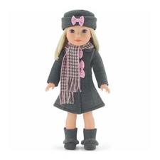 Emily Rose 14 Inch Fashioin Doll Clothes - 5-PC Lovely Grey/Pink Coat Jacket ...