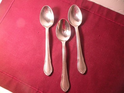 Set Of 3 Teaspoons Hampton Lauren 18/10 Stainless Flatware 6 3/8''