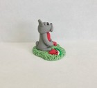 Mini Miniature Hand Crafted Polymer Clay French Bulldog Eating Watermelon Figure — photo 4