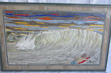 Original Custom one of a kind Tile Mosaic 24w x 18h Surfs Up