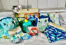 DINOSAUR EASTER/GIFT BASKET for BABY/TODDLER-,PLUSH, BLANKET, SIPPY, TOY, MORE