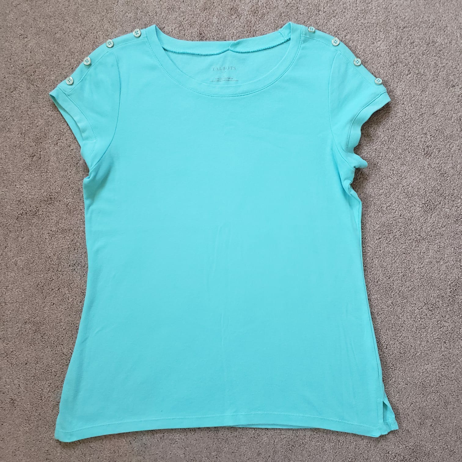 Talbots Women's Weekend Stretch Basic T-Shirt But… - image 1