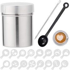 20 x Kakaostreuer f&uuml;r Cappuccino, Staubzuckerstreuer, Stainless Steel
