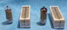 Two Vintage NOS Realistic Lifetime Int'l Electron Tubes, Model 3AU6 in Orig. Box