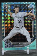 Chase Dollander 2025 Bowman Chrome #62 RC Aqua Raywave Refractor 045/199 Rockies
