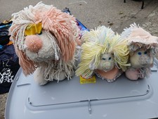 Vintage 1986 Kenner Disney Fluppy Dogs Plushes Yarn Puppy Lot of 3
