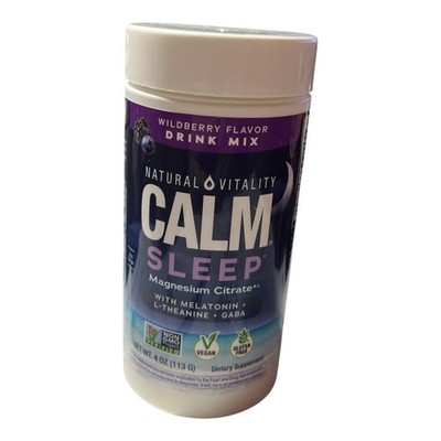 Natural Vitality Calm Sleep Magnesium Citrate Drink Mix Wildberry 4oz exp.08/28