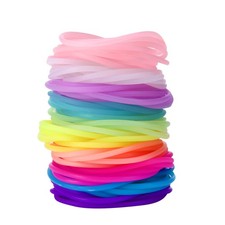 Senkary 120 Pieces Silicone Jelly Bracelets Glow Neon 80s Rubber 10 color