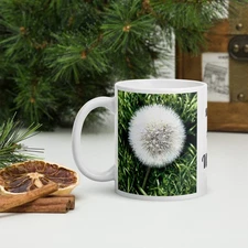 Make a Wish! Dandelion - White glossy mug