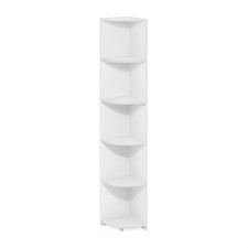 Econ 5-Tier Corner Shelf Bookcase Bookshelf White