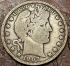 1907 50C Barber Half Dollar USA 🇺🇸 Historic Silver Coin 🔥