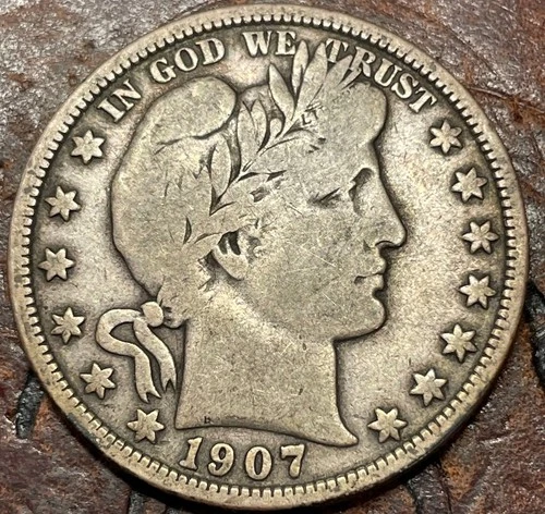1907 50C Barber Half Dollar USA 🇺🇸 Historic Silver Coin 🔥