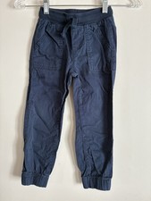 Jumping Beans Kid Boys 100 Cotton Adjustable Rib-Knit Waist Jogger Pants Navy 4