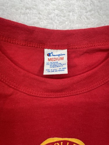 Vintage Champion 1980s COE College Cedar Rapids Red Medium USA T Shirt SS - Picture 3 of 6