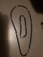 Blue beads necklace Bracelet Set