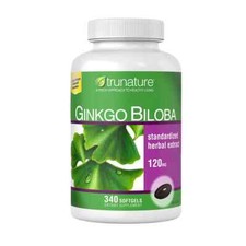 Trunature GINKGO BILOBA 120mg 340 softgels Support Memory