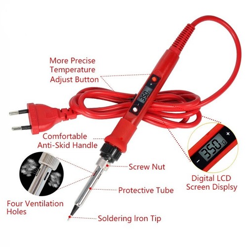 Digital display adjustable temperature electric soldering iron tool kit multimet - Picture 9 of 14