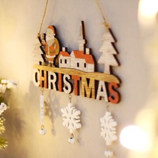 Wooden Christmas Door Hanging Ornament Decoration Festive Party Ornament
