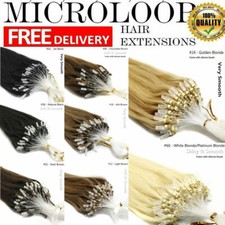 Micro Ring Loop Link Micro Beads Hair Extensions European Remy Human Hair100-200