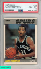 1987 FLEER ALVIN ROBERTSON #93 SAN ANTONIO SPURS PSA 8 NM-MT