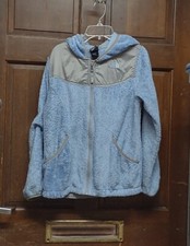 The North Face Blue/Gray Full Zip Hooded Fleece Jacket Youth Girls Size XL 18