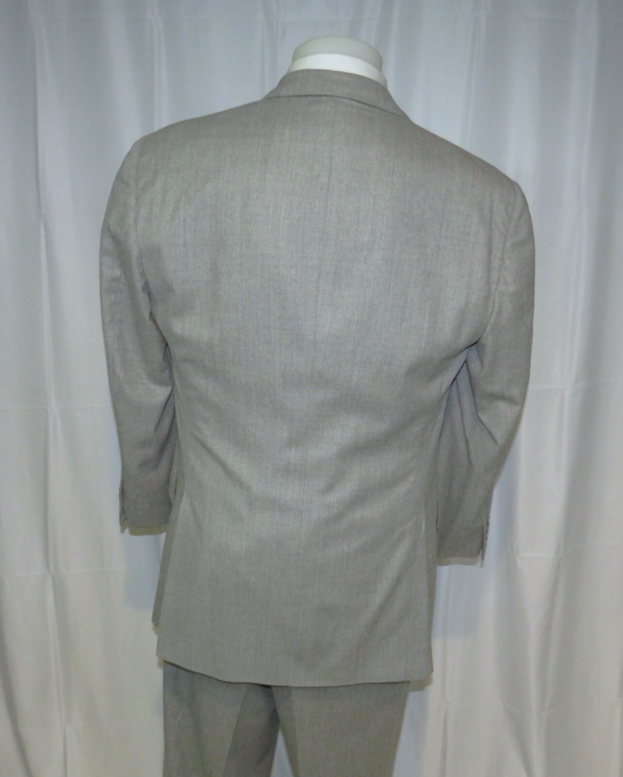 Alan Flusser Pale Gray Solid Flannel Bespoke Two … - image 12