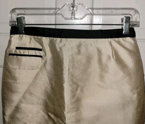 JCREW ivory White Black Trim Wool Silk Straight Pencil Skirt 0 - Picture 3 of 7