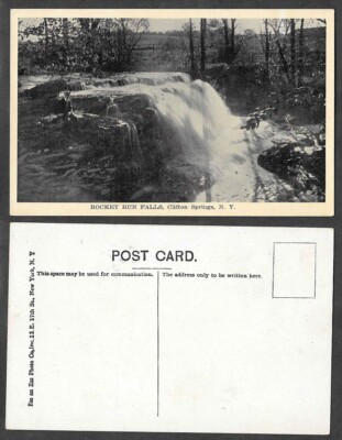 Spring Water Running Old New York Postcard - Clifton Springs - Rockey Run Falls | eBay