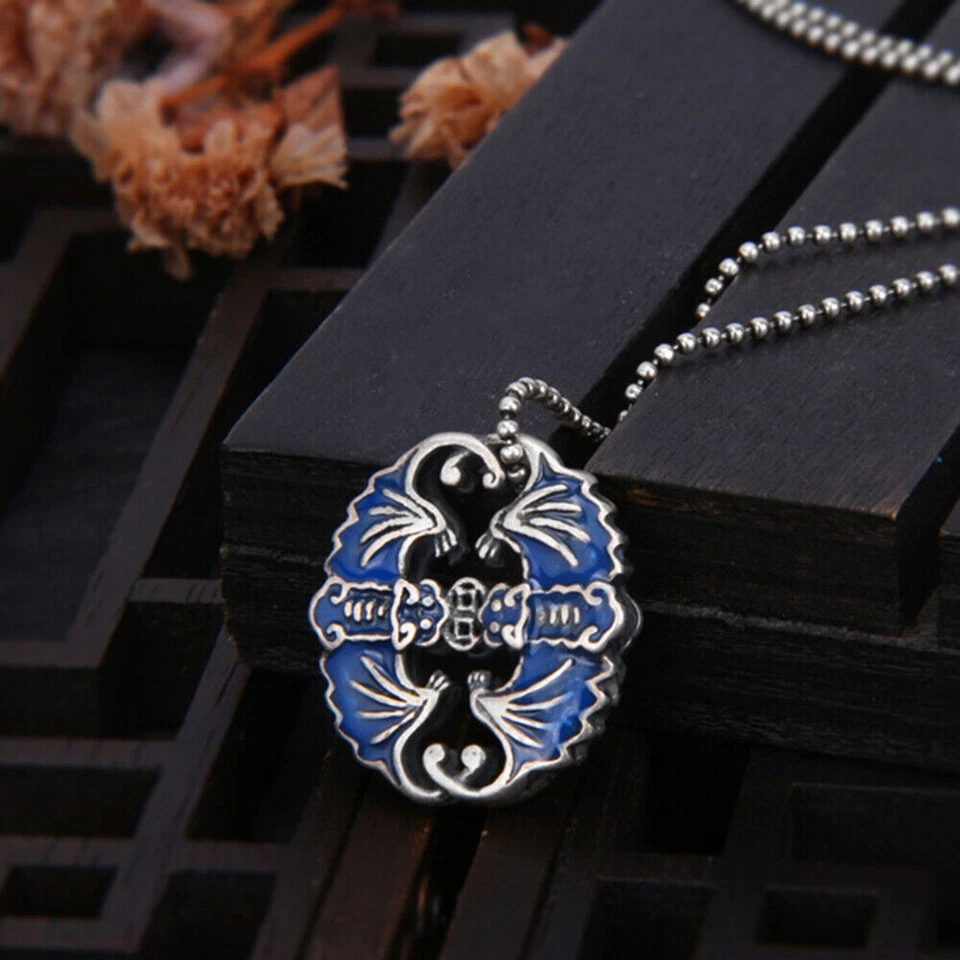 S925 Sterling Silver Women Men Pendant Lucky Blue Enamel Bat Blue Pendant - Image 2 of 4