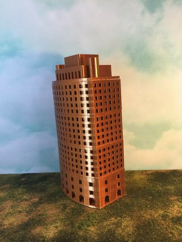 COPPER Metallic OFFICE SKYSCRAPER Building N Scale 1:160 Add Floors to Customize - Picture 4 of 10