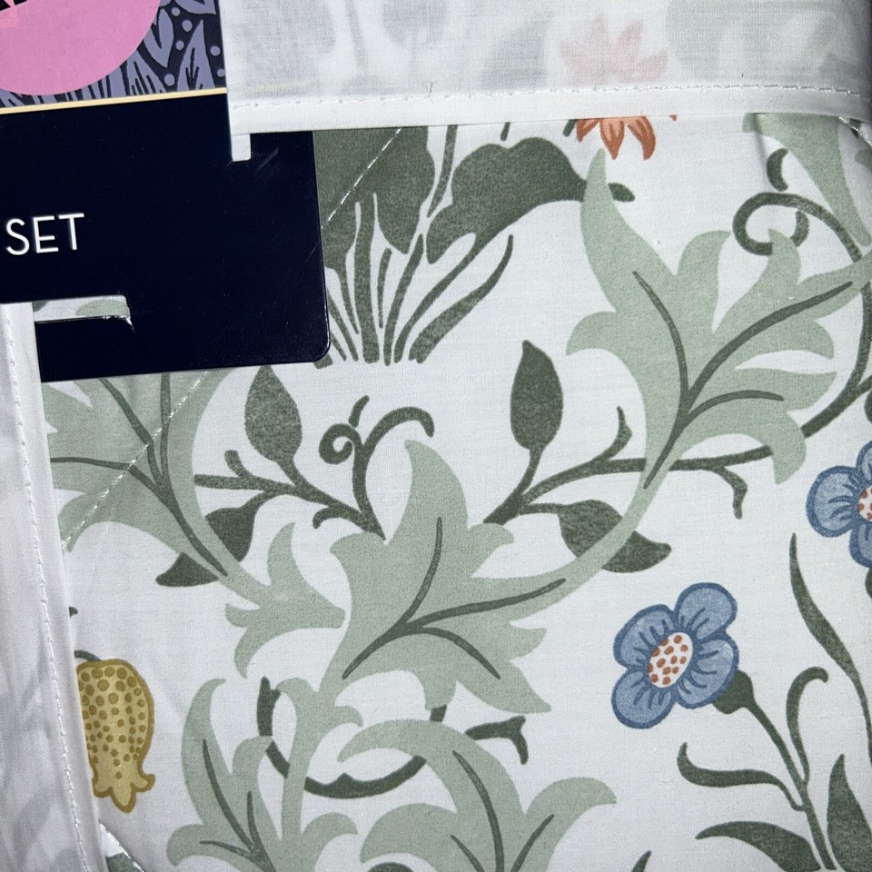 NWT WILLIAM MORRIS KING CELADINE EAU DE NIL SHAMS COMFORTER SET eBay