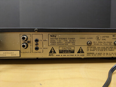 Tuner FM NEC T400ME Authentic Series – Platine Mono/Stereo Vintage – Occasion – Rare