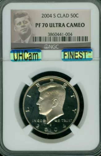 2004 S KENNEDY LOGO CLAD HALF DOLLAR NGC PF70 UCAM MAC FINEST MAC SPOTLESS *