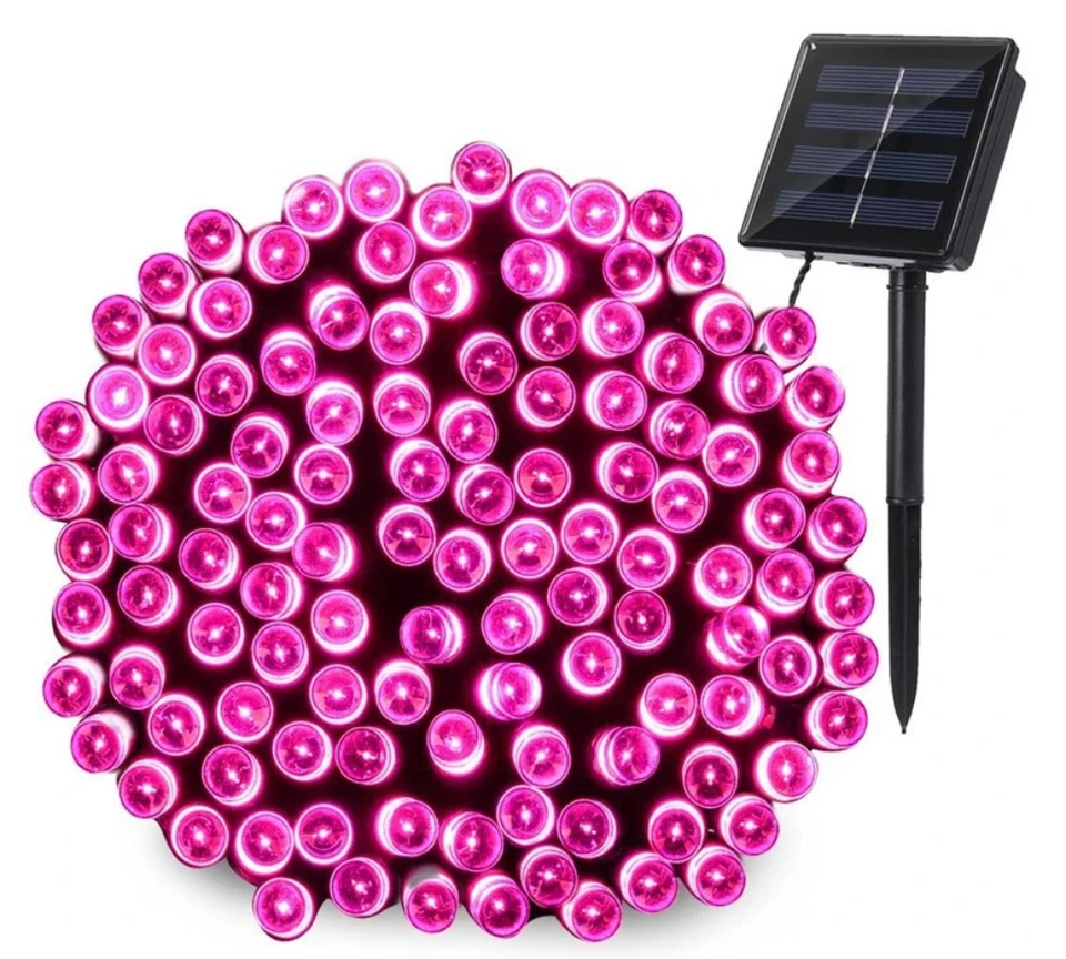 200 LED 20.9M PINK SOLAR CHRISTMAS WEDDING PARTY FAIRY STRING LIGHTS - image 2 of 4