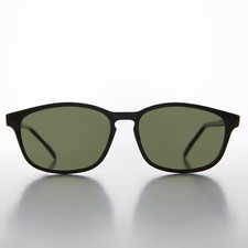 Classic Vintage Sunglass Black Frame with Keyhole Bridge - Blake
