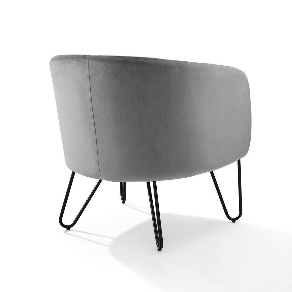 CROSLEY FURNITURE Accent Chairs Parkway Velvet Barrel Hairpin Style