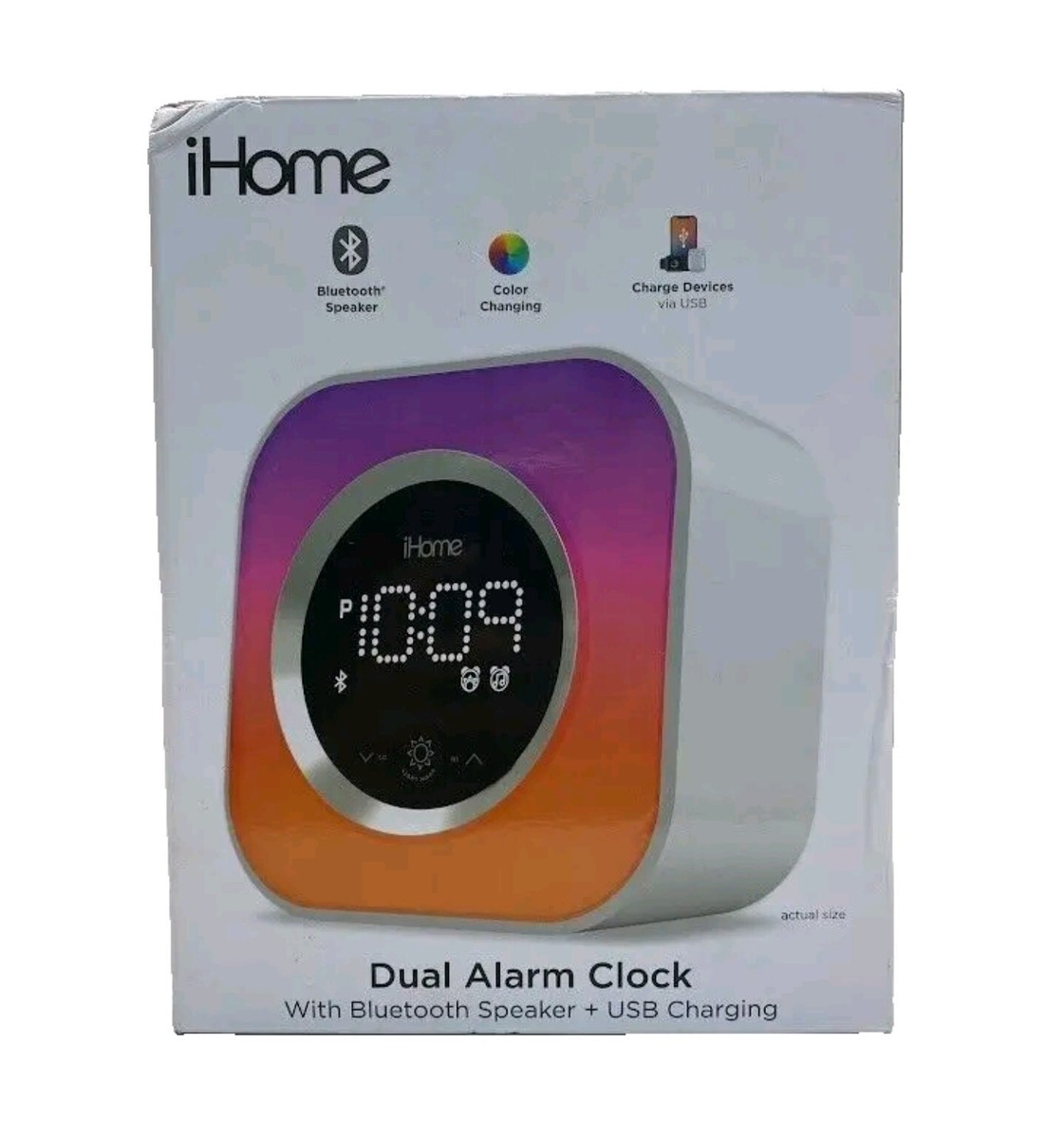 Bluetooth Alarm Ihome Circle Speaker IHome IBT395W Dual Alarm