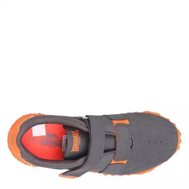 Lonsdale Fulham Trainers Child Grey Orange UK C13 US 13.5C EUR 31.5 REFCRS39B