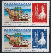 Timbre Nlle Calédonie 1174A/1174B** Cagous Personnalisés ref KLM 1255