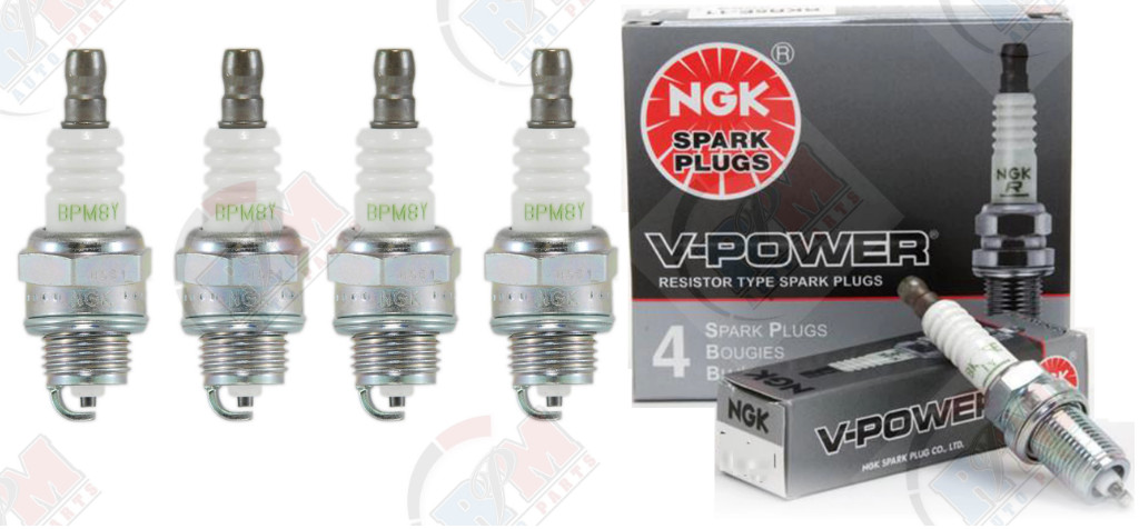 NGK BPM8Y V-POWER SOLID Spark Plugs 5574 Set of 4 