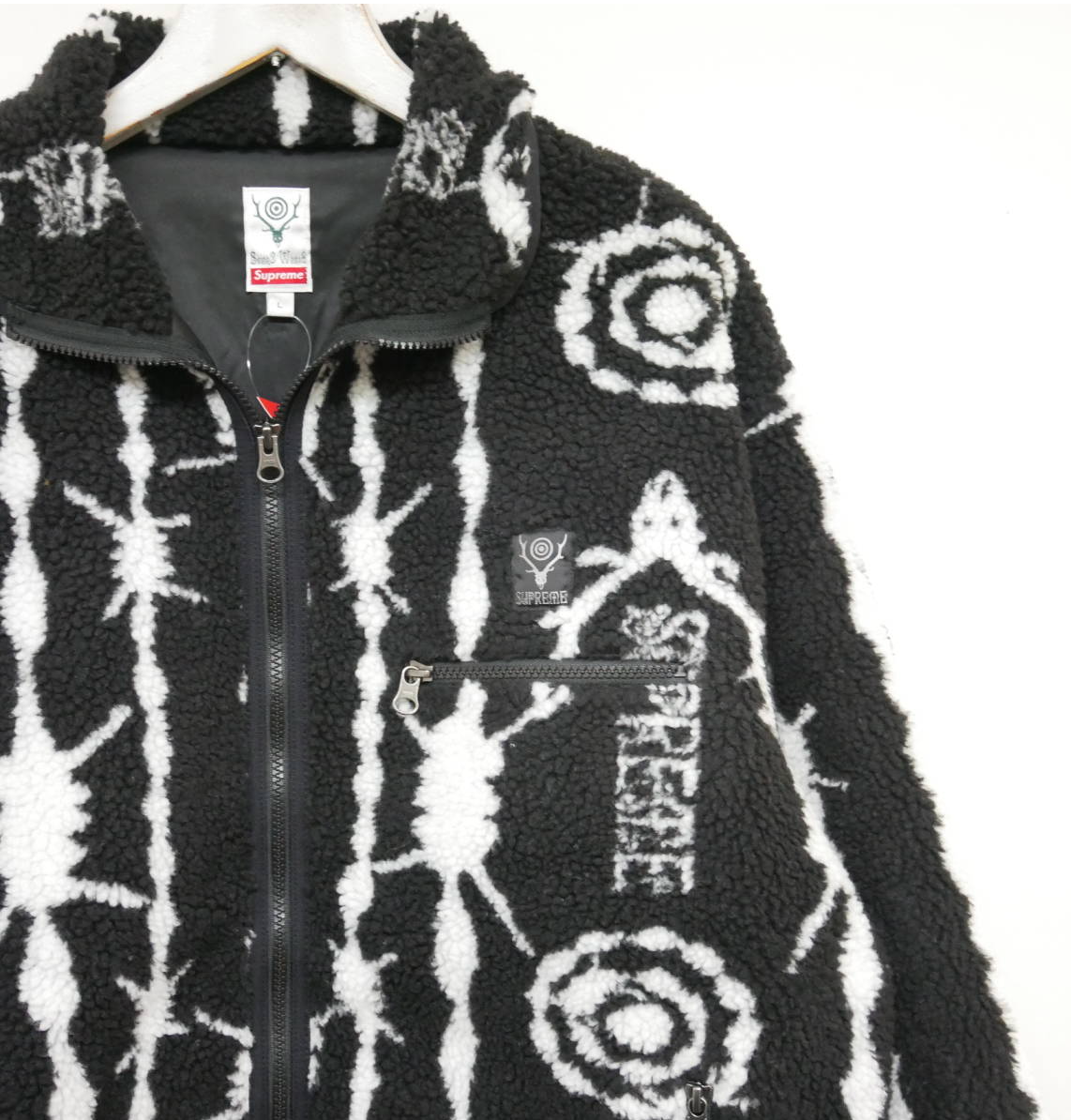 SUPREME X SOUTH2 WEST8 fleece jacket black Size-Small | eBay 