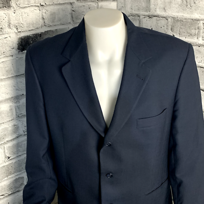 Christian Dior Blazer Mens 44R Wool Blue 3 Button Sport Coat