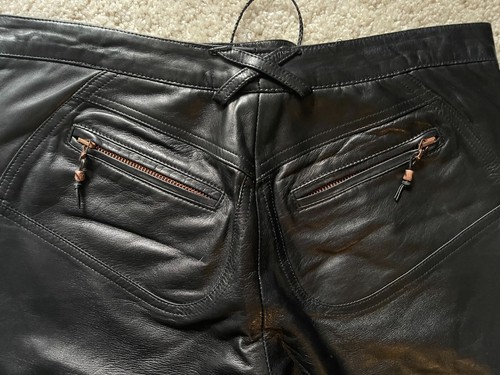 Roberto Cavalli Lederhose Schwarz mit Frontschnürung Gr.S - Bild 8 von 10