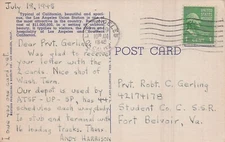Train Depot used by WWII Military to Fort Belvoir Soldier Mail Vtg Postcard G41