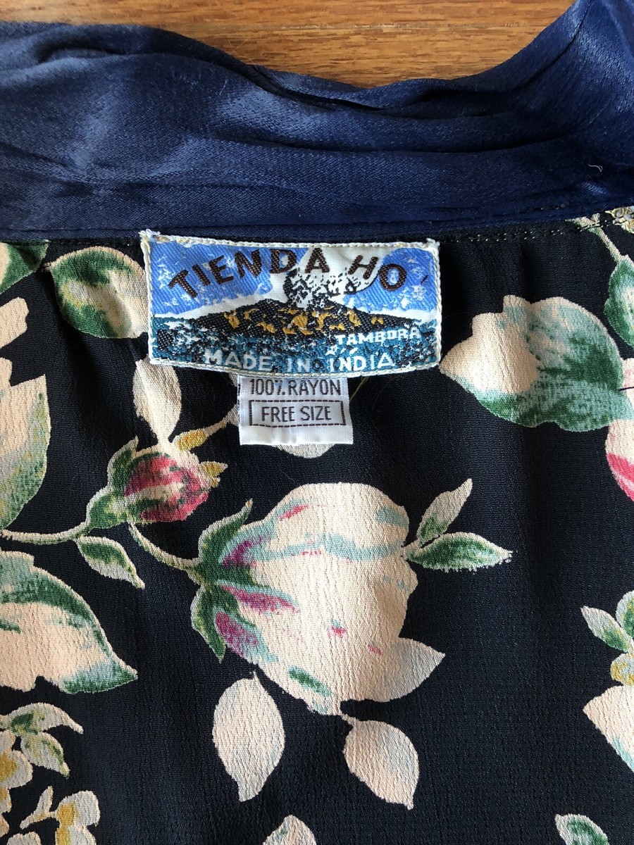 Veste Kimono Tienda Ho Imprimé Floral Rayé - Taille Unique Occasion