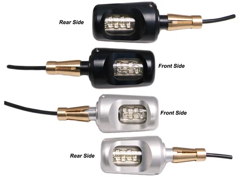 OBERON PERFORMANCE Bar End Motorcycle LED Indicators for 7/8 ID bars BLACK