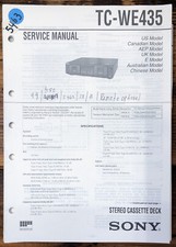 Sony TC-WE435 Cassette Service Manual Original 