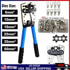 6-50mm Crimping Tool Cable Crimper Wire Plug Pliers Battery Terminal Lug Hex OZ