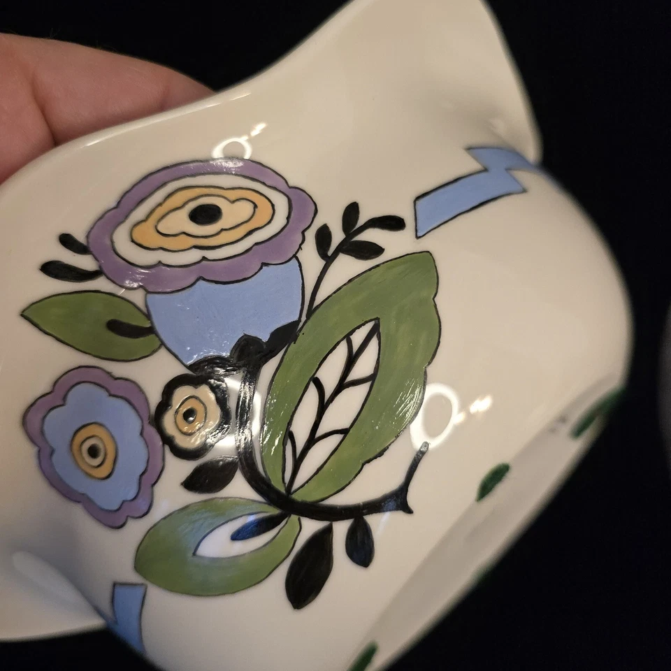 Cuenco antiguo Lennox Belleek rosas pintadas a mano motivo floral firmado 1937 Foto 4 de 4