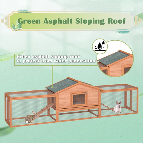 2-Story Large Wooden Rabbit Hutch with Ramps,Run Area & Waterproof Roof - Picture 3 of 15